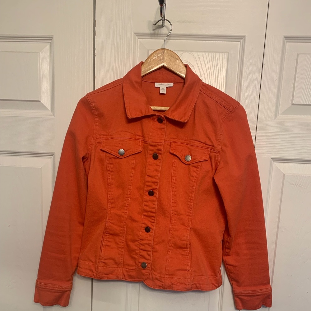Charter club jean jacket, size medium, a true orange.
